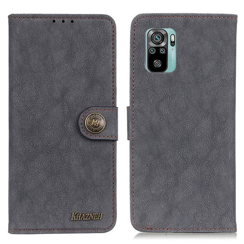 Kožený Kryt Na Xiaomi Redmi Note 10 / Note 10s Khazneh Retro Štípaná Kůže