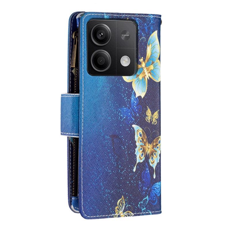 Kožený Kryt Na Xiaomi Redmi Note 13 4g Peněženka Golden Butterflies