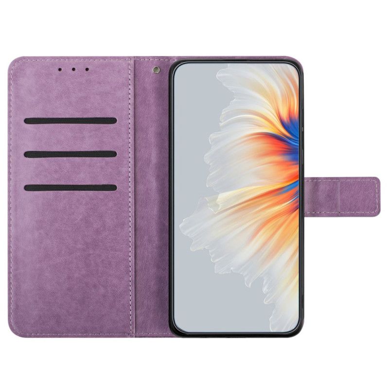 Kožený Kryt Na Xiaomi Redmi Note 13 5g Tisk Mandaly Pomocí Šňůrky