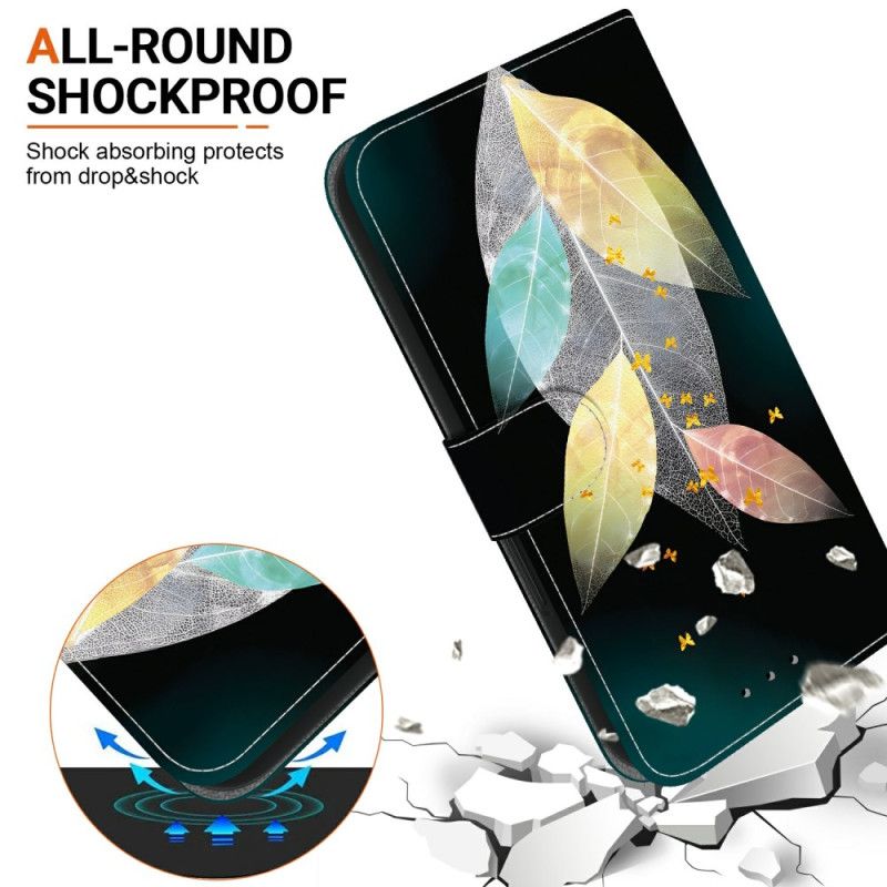 Kožený Kryt Na Xiaomi Redmi Note 14 4g Barevné Peří