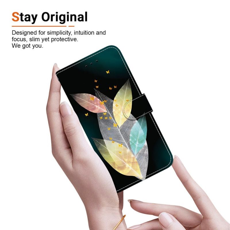 Kožený Kryt Na Xiaomi Redmi Note 14 4g Barevné Peří