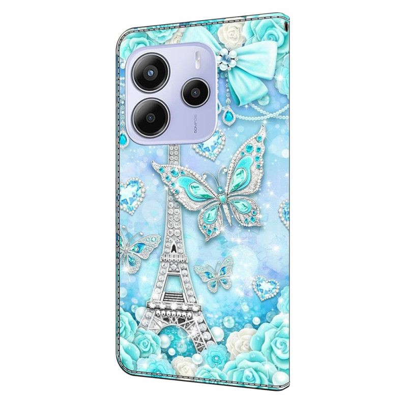 Kožený Kryt Na Xiaomi Redmi Note 14 4g Drahocenný Eiffel Věž