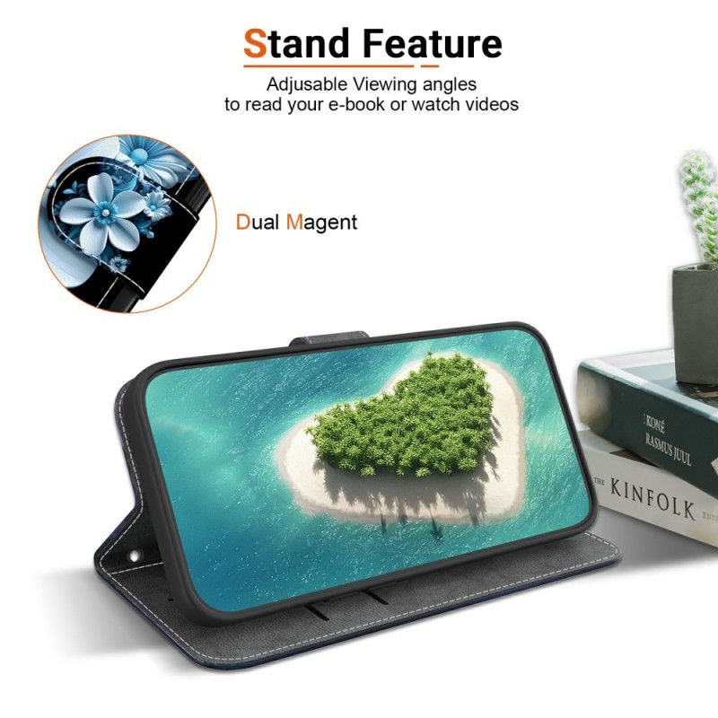 Kožený Kryt Na Xiaomi Redmi Note 14 4g Orchideje