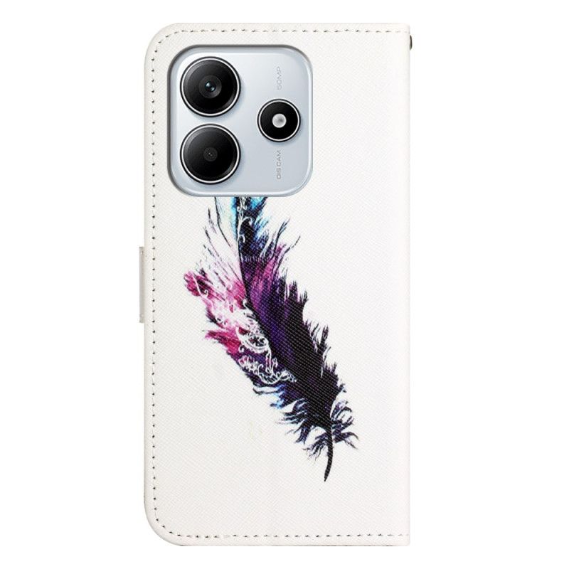 Kožený Kryt Na Xiaomi Redmi Note 14 4g Pírko