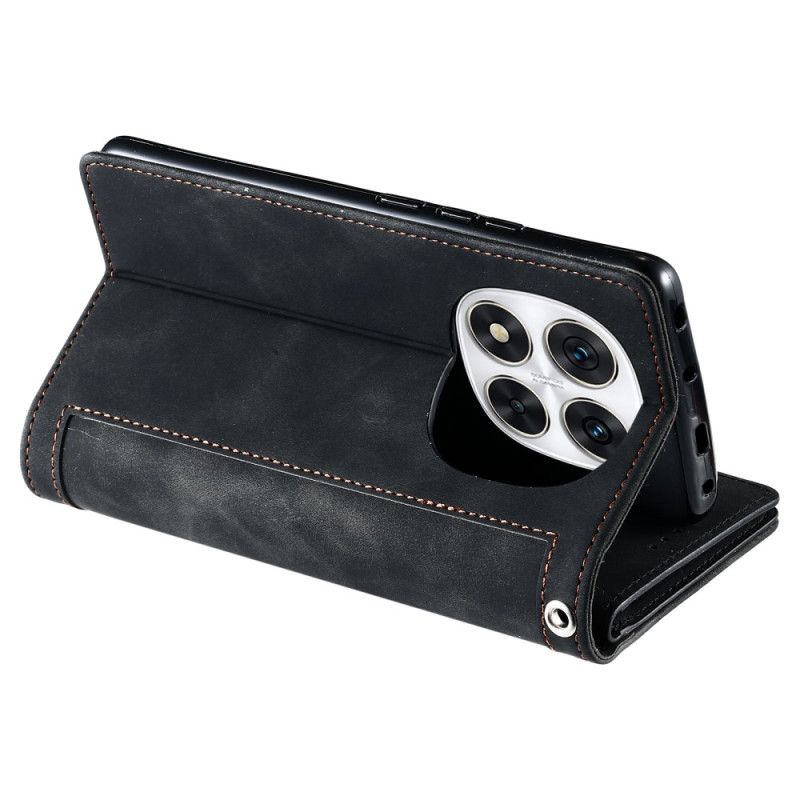 Kožený Kryt Na Xiaomi Redmi Note 14 Pro 4g Pouzdra Na 9 Karet S Popruhem