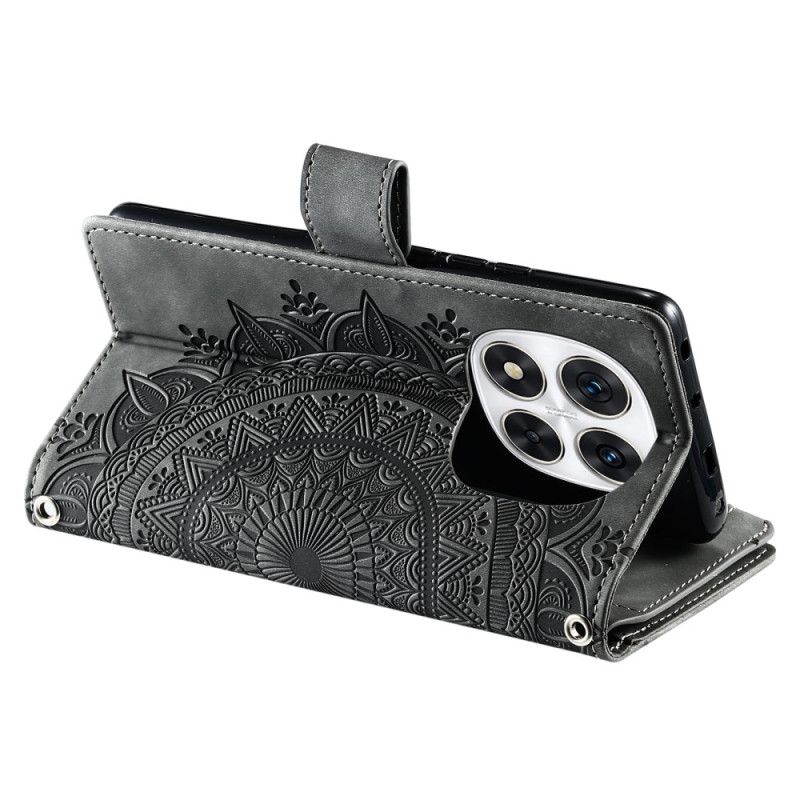 Kožený Kryt Na Xiaomi Redmi Note 14 Pro 4g Semišový Efekt Mandaly