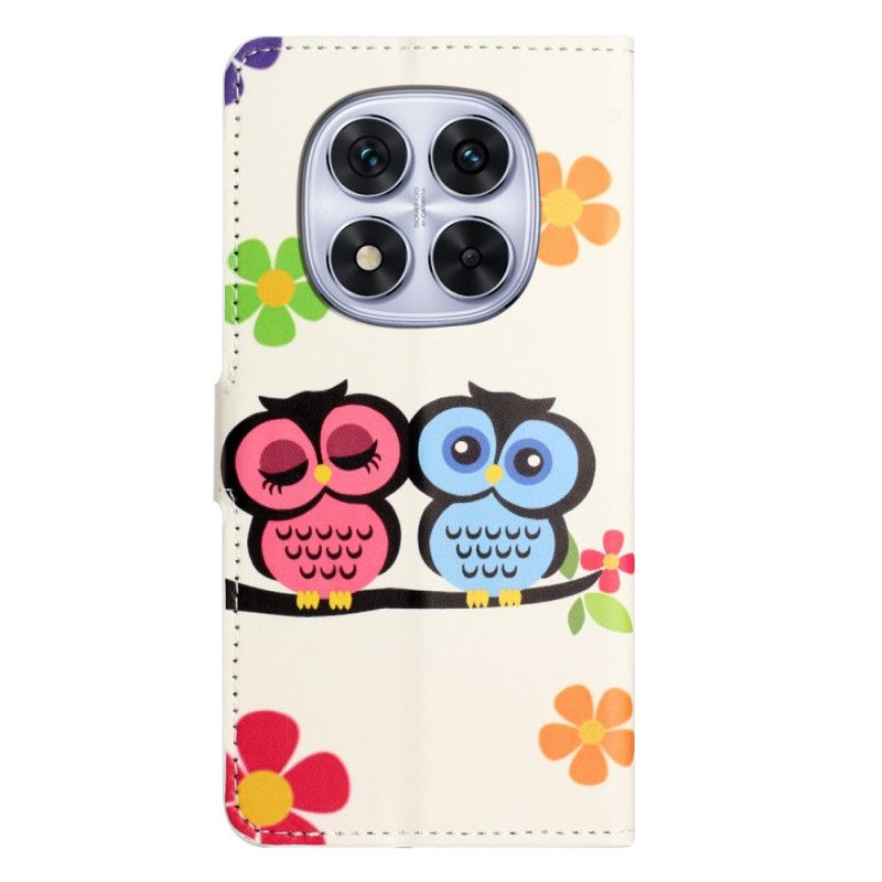 Kožený Kryt Na Xiaomi Redmi Note 14 Pro Plus 5g Dvojice Sov