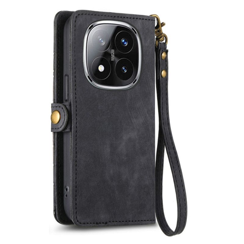 Kožený Kryt Na Xiaomi Redmi Note 14 Pro Plus 5g Peněženka S Geometrickými Liniemi