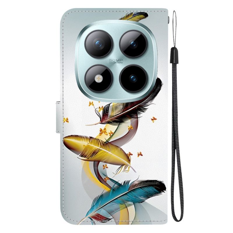 Kožený Kryt Na Xiaomi Redmi Note 15 Pro 5g Barevné Peří