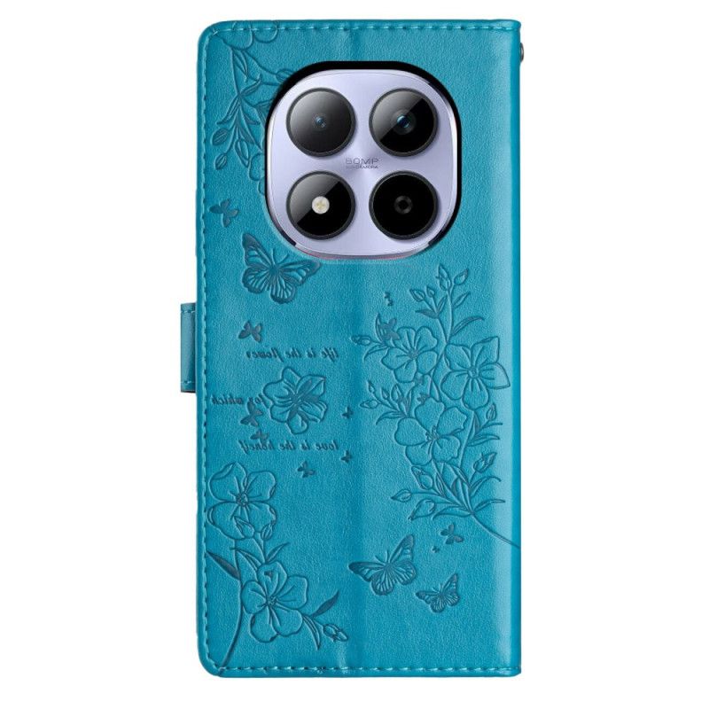 Kožený Kryt Na Xiaomi Redmi Note 15 Pro 5g Květinová Gravírování