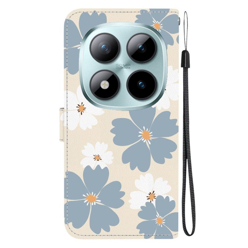 Kožený Kryt Na Xiaomi Redmi Note 15 Pro 5g Modré Sedmikrásky