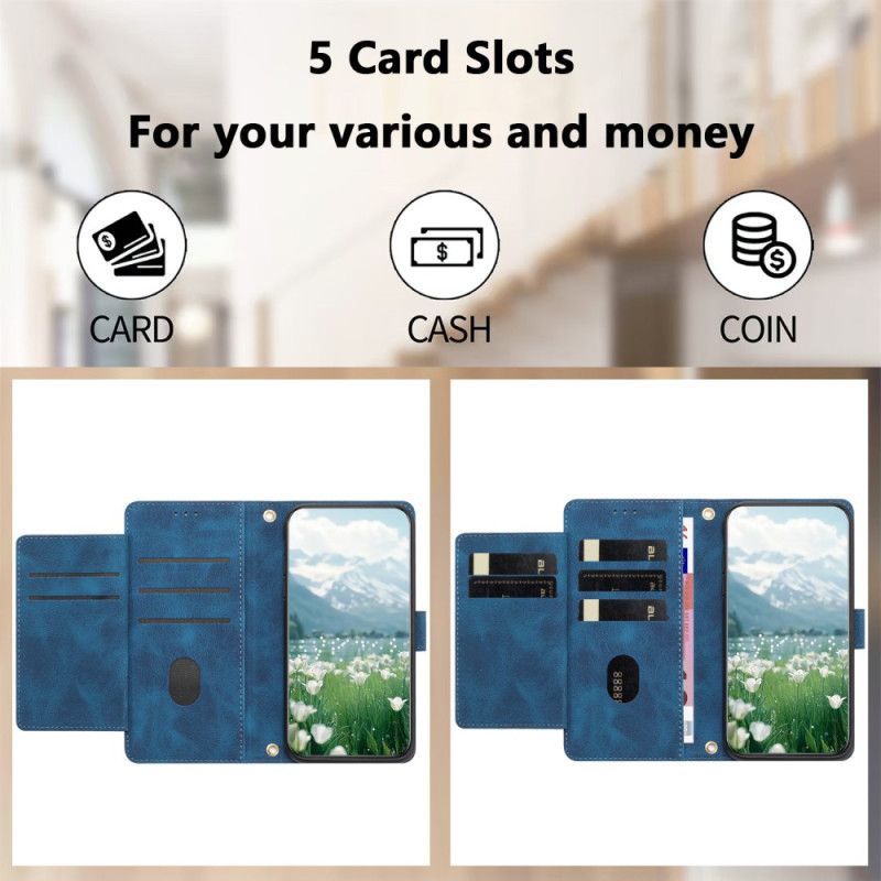 Kožený Kryt Na Xiaomi Redmi Note 15 Pro 5g Peněženka S 5 Přihrádkami Na Karty