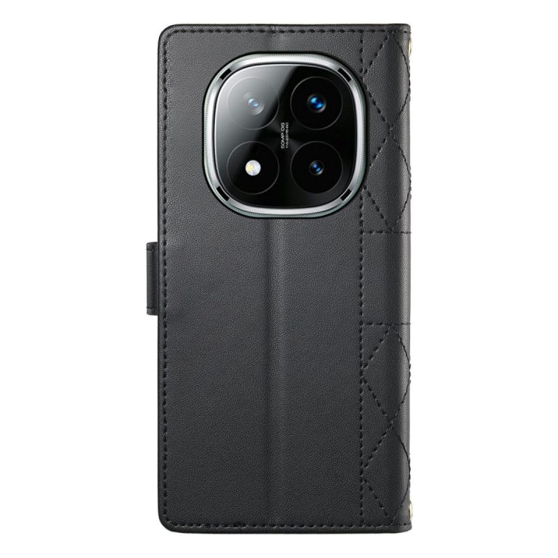 Kožený Kryt Na Xiaomi Redmi Note 15 Pro 5g Prošívané S Popruhy