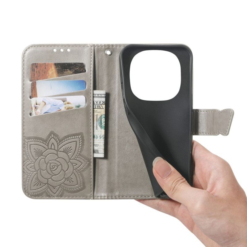 Kožený Kryt Na Xiaomi Redmi Note 15 Pro Plus 5g Grafika Motýl