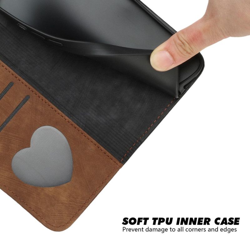 Kožený Kryt Xiaomi 14 Dvoubarevný Odnímatelný Popruh