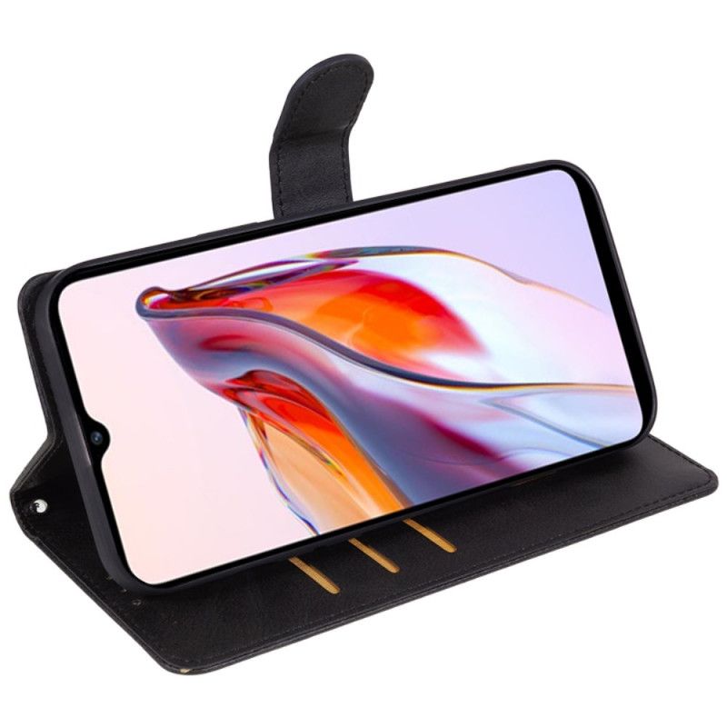 Kožený Kryt Xiaomi 14 Efekt Hladké Kůže S Páskem