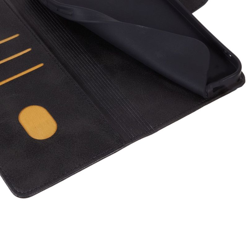 Kožený Kryt Xiaomi 14 Efekt Hladké Kůže S Páskem