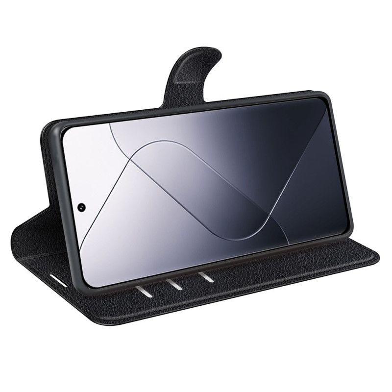 Kožený Kryt Xiaomi 14 Klasická Umělá Kůže Litchi