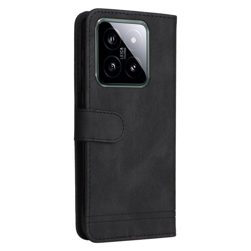 Kožený Kryt Xiaomi 14 Nýt A Popruh