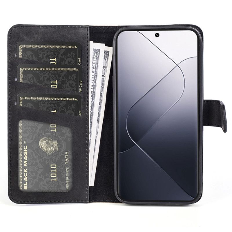 Kožený Kryt Xiaomi 14 Pro Dvoubarevné Provedení