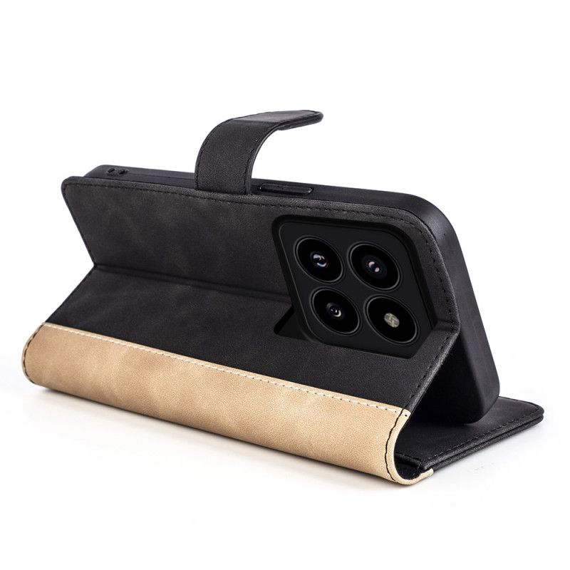 Kožený Kryt Xiaomi 14 Pro Dvoubarevné Provedení
