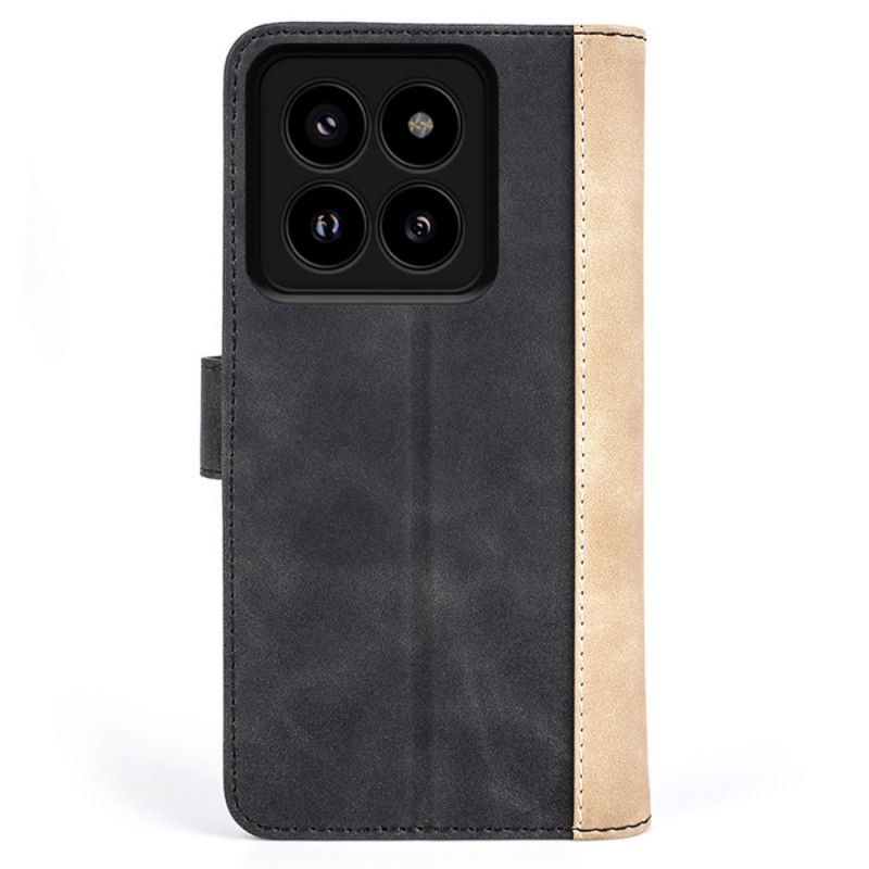 Kožený Kryt Xiaomi 14 Pro Dvoubarevné Provedení