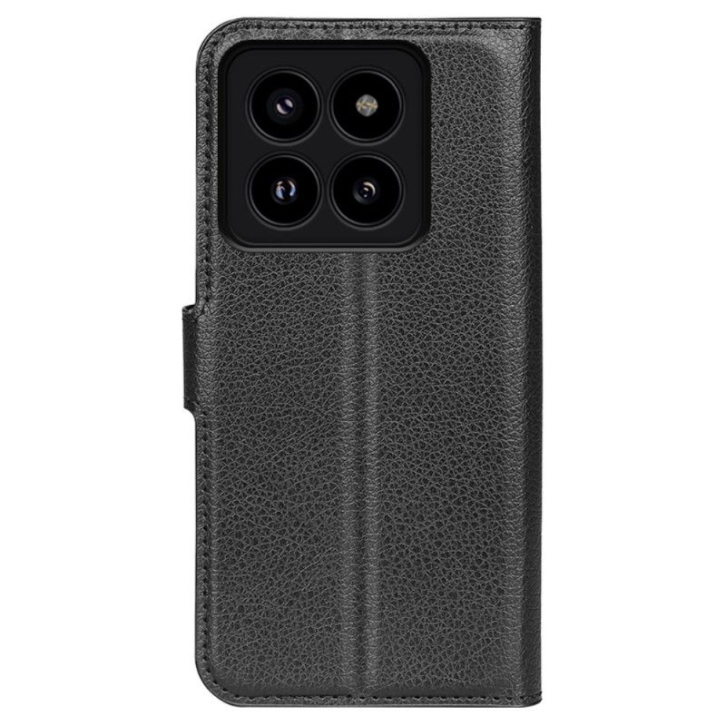 Kožený Kryt Xiaomi 14 Pro Klasická Umělá Kůže Litchi