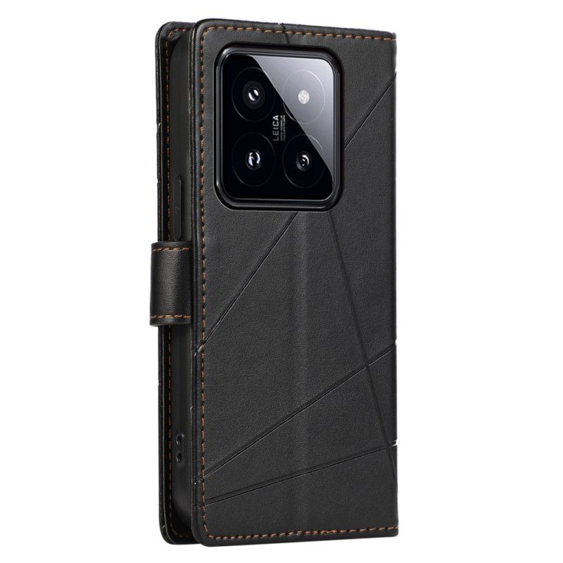 Kožený Kryt Xiaomi 14 Pro Linky S Popruhem