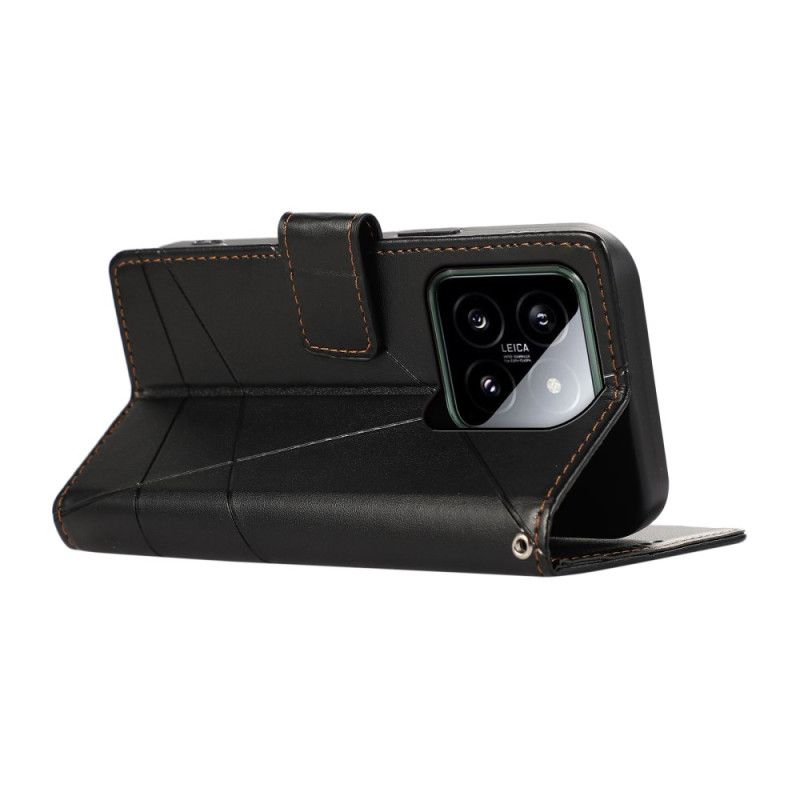 Kožený Kryt Xiaomi 14 Pro Linky S Popruhem