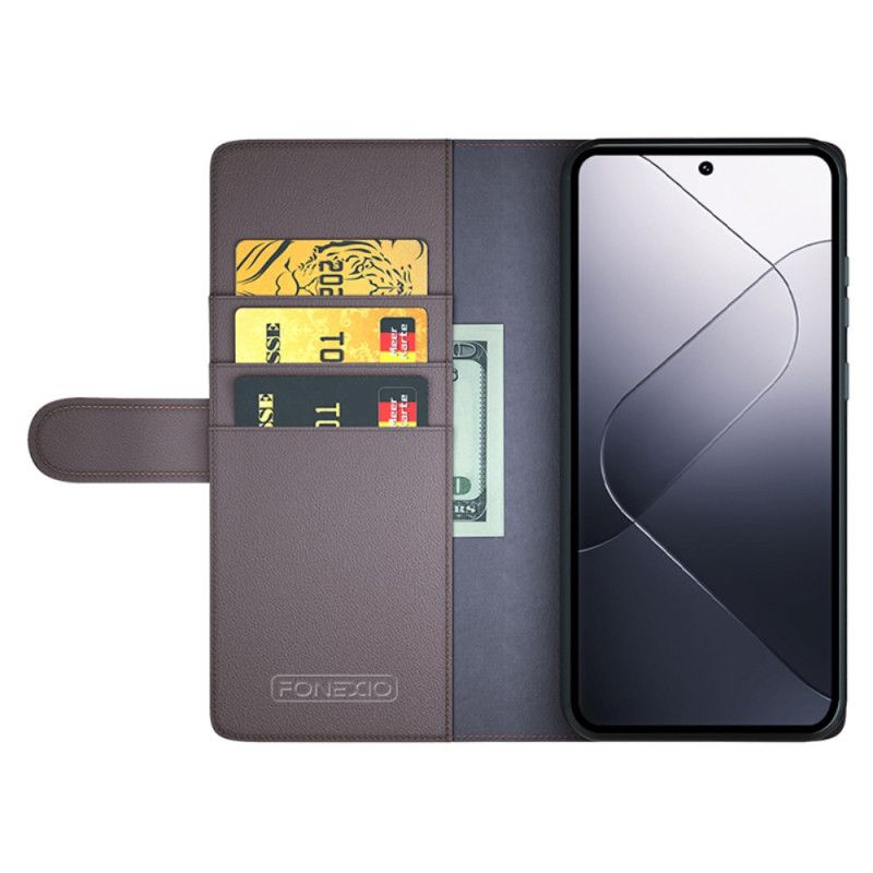 Kožený Kryt Xiaomi 14 Pro Pravá Kůže