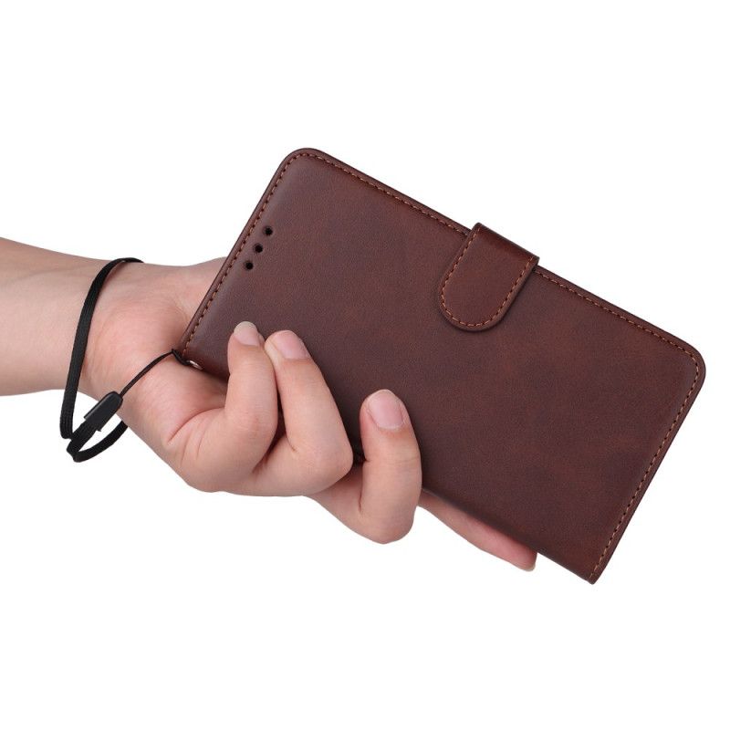 Kožený Kryt Xiaomi 14 Pro Textura Lýtka S Páskem