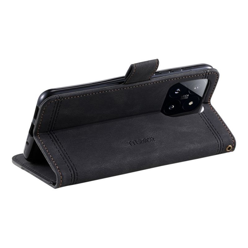 Kožený Kryt Xiaomi 14 S Blokováním Rfid Ttudrch