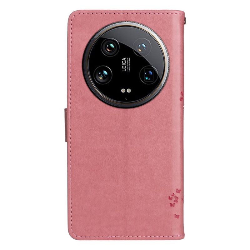 Kožený Kryt Xiaomi 14 Ultra Kočka A Strom