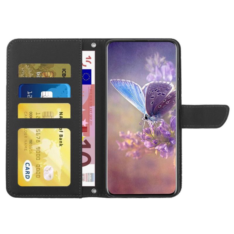 Kožený Kryt Xiaomi 14 Ultra Vzor Motýla S Páskem