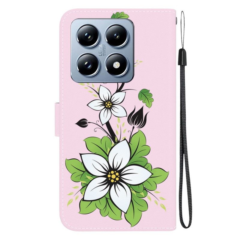 Kožený Kryt Xiaomi 14t Lilie