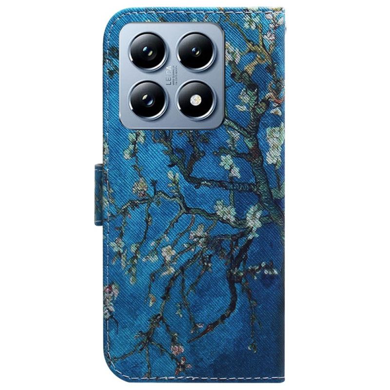 Kožený Kryt Xiaomi 14t Meruňkové Květy