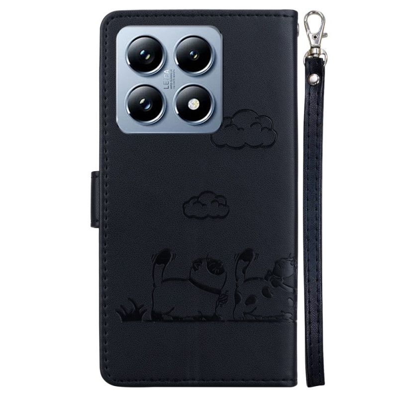 Kožený Kryt Xiaomi 14t Pro Grafické Blokování Rfid
