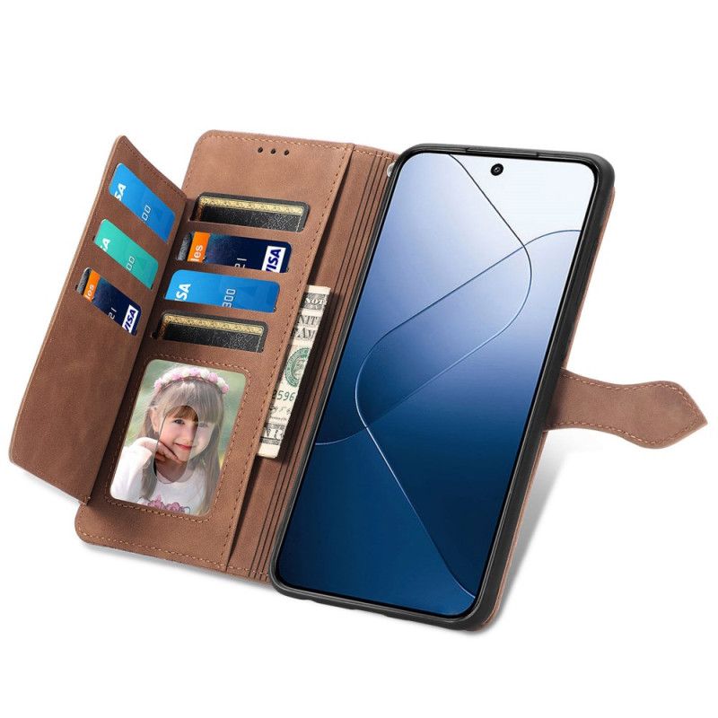 Kožený Kryt Xiaomi 14t Pro Krajkové Přední Pouzdro