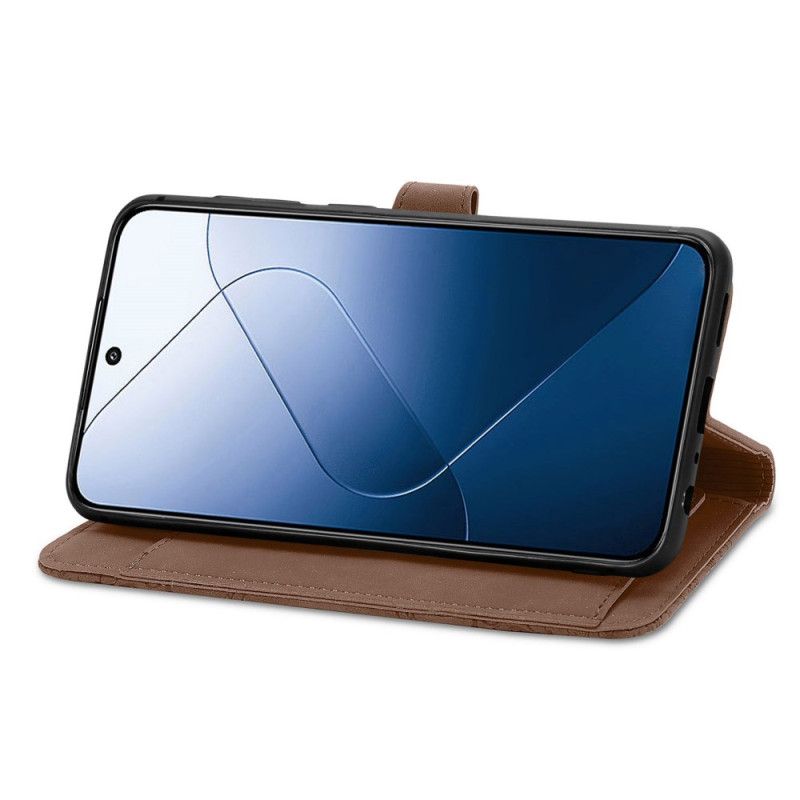 Kožený Kryt Xiaomi 14t Pro Krajkové Přední Pouzdro