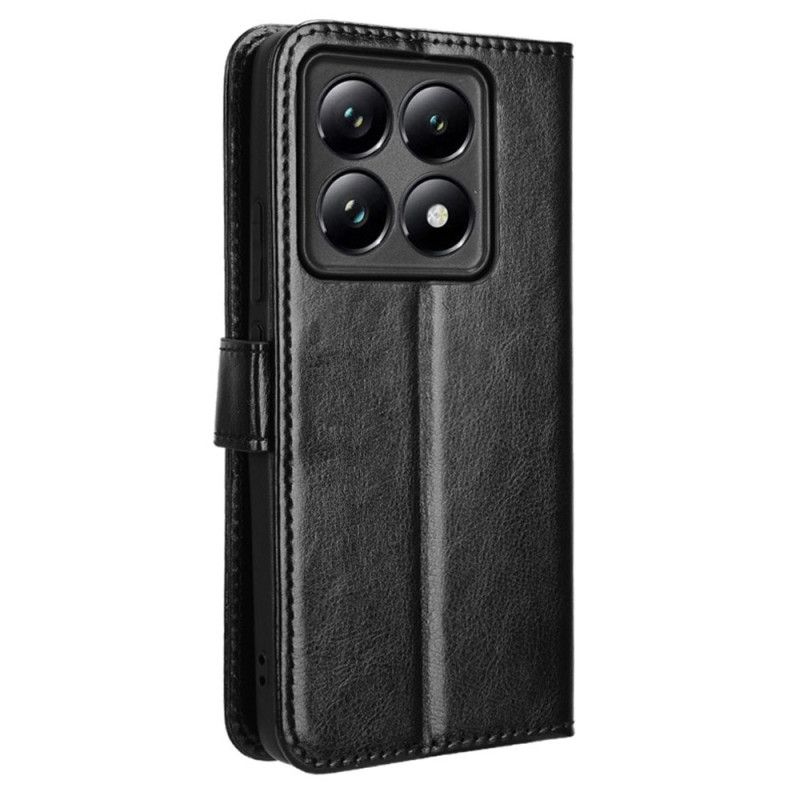 Kožený Kryt Xiaomi 14t Pro Okázalá Umělá Kůže