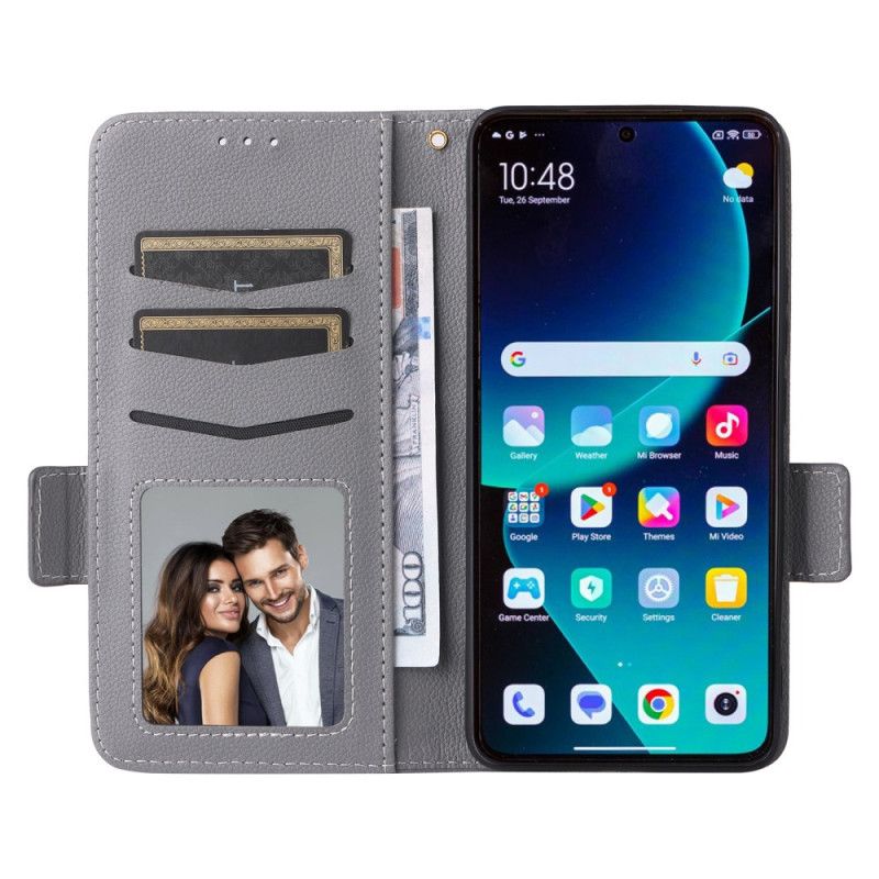 Kožený Kryt Xiaomi 14t Pro Textura Litchi S Popruhem