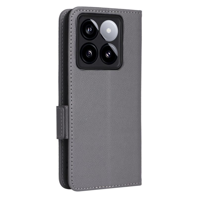 Kožený Kryt Xiaomi 14t Pro Textura Litchi S Popruhem