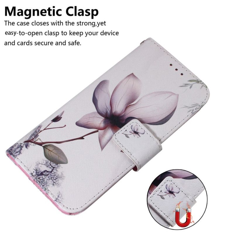 Kožený Kryt Xiaomi 14t Růžový Květ