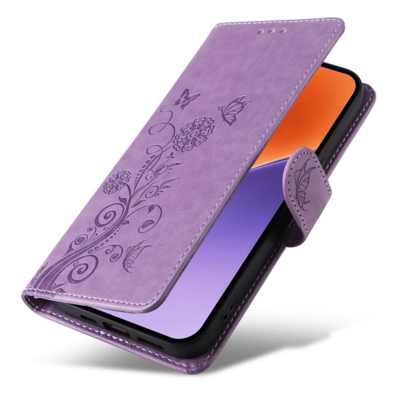 Kožený Kryt Xiaomi 15 Malý Květiny