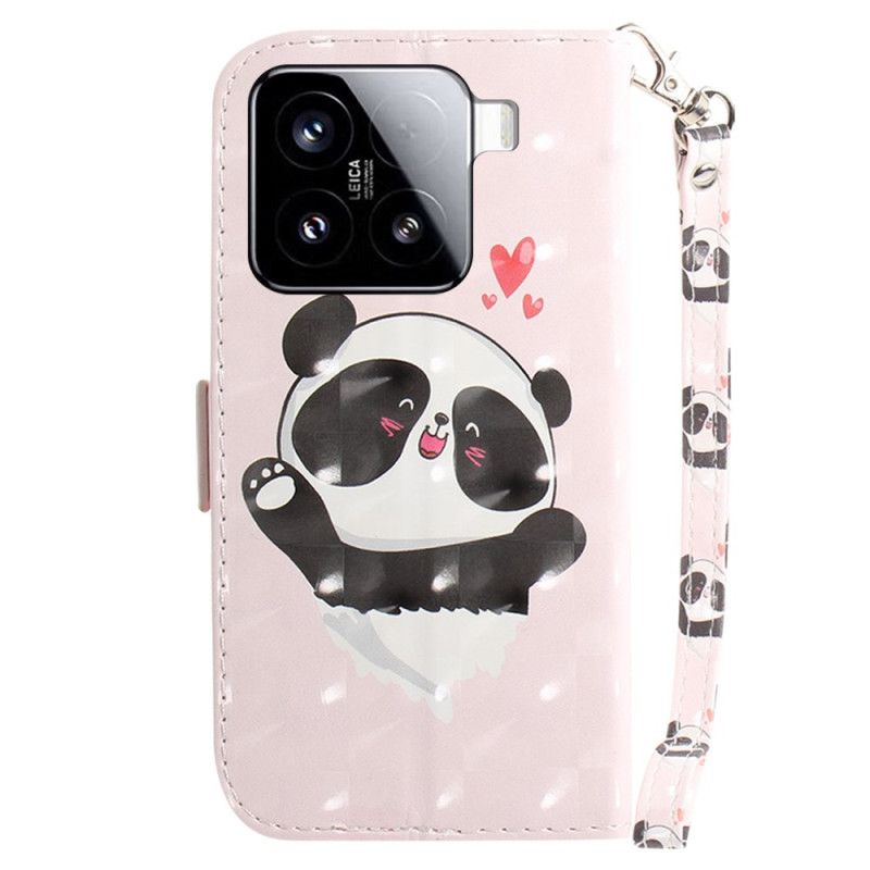 Kožený Kryt Xiaomi 15 Panda Na Šňůrku