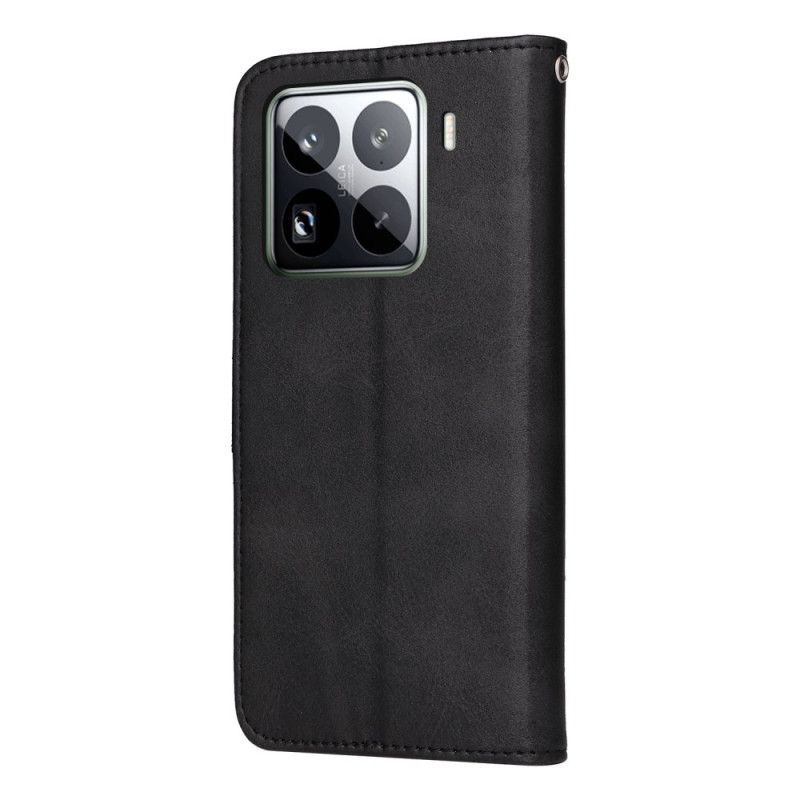 Kožený Kryt Xiaomi 15 Pro Efekt Obyčejné Kůže S Páskem