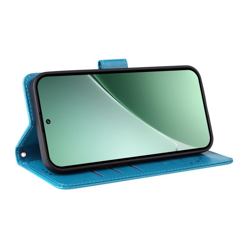 Kožený Kryt Xiaomi 15 Pro Motýli A Květiny