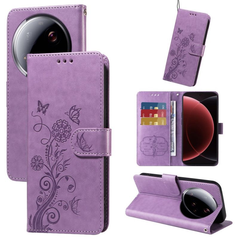 Kožený Kryt Xiaomi 15 Ultra Květinový Vzor