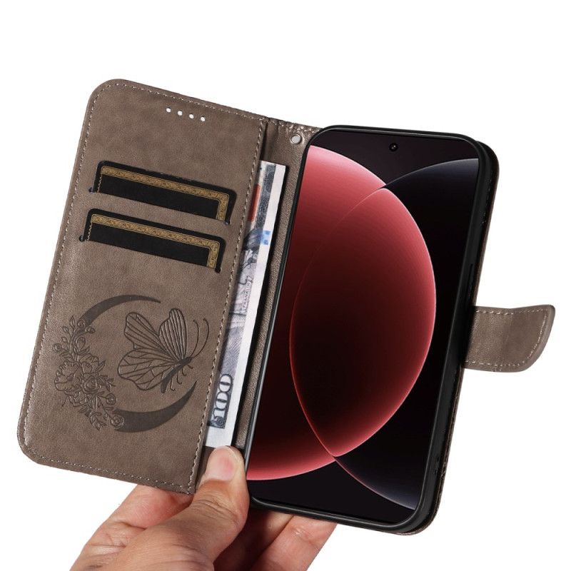 Kožený Kryt Xiaomi 15 Ultra Motýlí Vzor