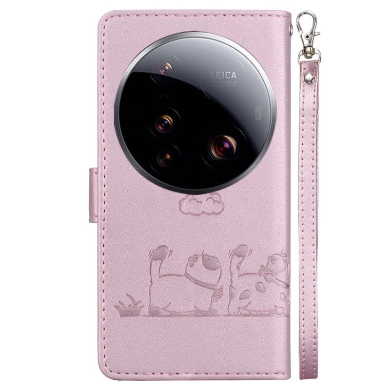 Kožený Kryt Xiaomi 15 Ultra Rfid Blokování A Vzor Koťátek